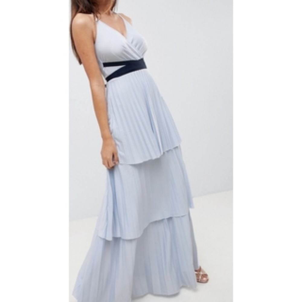 Asos design tiered pleated maxi dress 6